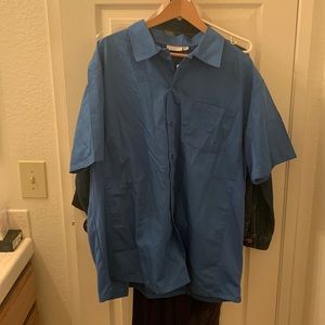 Blue chef works collared shirt